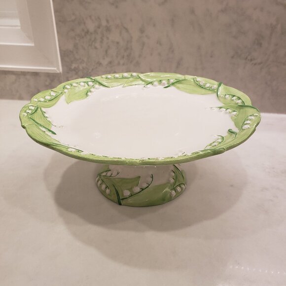 Lily of the Valley Ceramic Dessert Cake Stand - Picture 1 of 14